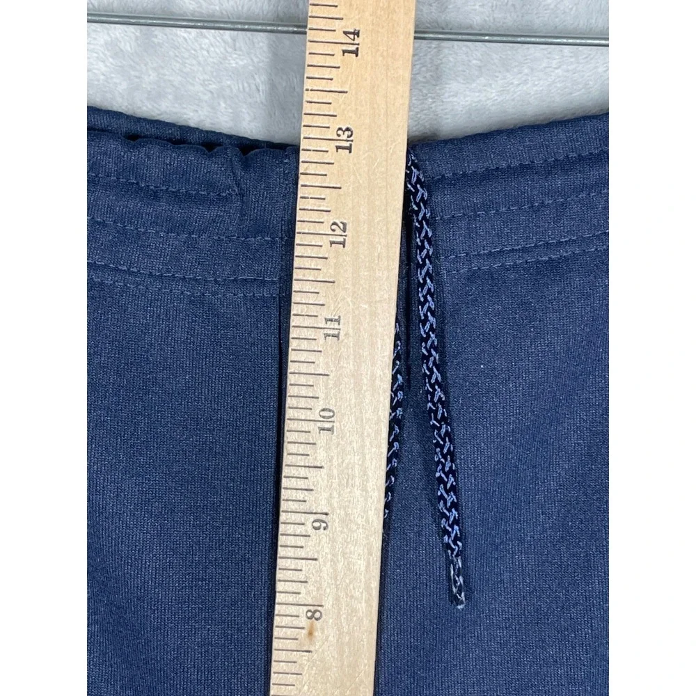 Vintage Adidas Trefoil Navy Blue Track Pants Red White Stripe Zip Pockets L